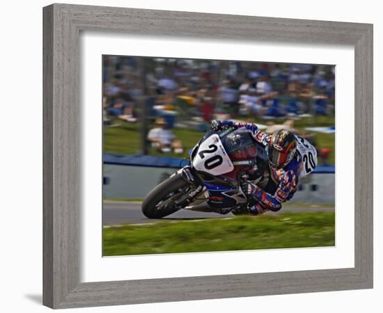 Motorcycle Racer, Mid Ohio Raceway, Lexington, Ohio, USA-Adam Jones-Framed Photographic Print