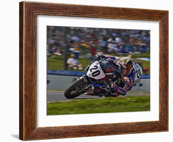 Motorcycle Racer, Mid Ohio Raceway, Lexington, Ohio, USA-Adam Jones-Framed Photographic Print