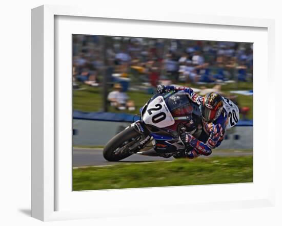 Motorcycle Racer, Mid Ohio Raceway, Lexington, Ohio, USA-Adam Jones-Framed Photographic Print