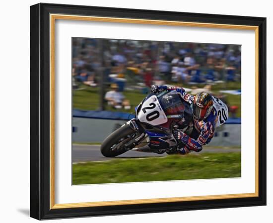 Motorcycle Racer, Mid Ohio Raceway, Lexington, Ohio, USA-Adam Jones-Framed Photographic Print