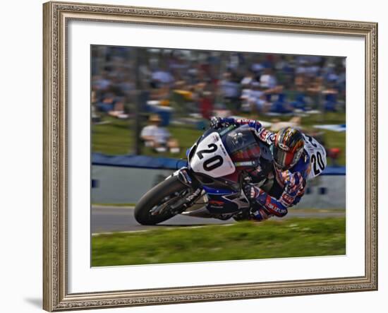 Motorcycle Racer, Mid Ohio Raceway, Lexington, Ohio, USA-Adam Jones-Framed Photographic Print