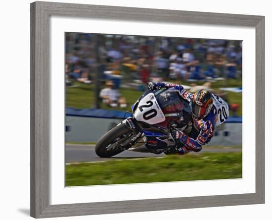 Motorcycle Racer, Mid Ohio Raceway, Lexington, Ohio, USA-Adam Jones-Framed Photographic Print