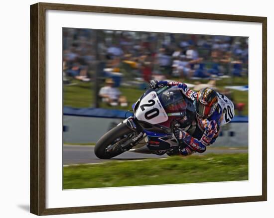 Motorcycle Racer, Mid Ohio Raceway, Lexington, Ohio, USA-Adam Jones-Framed Photographic Print