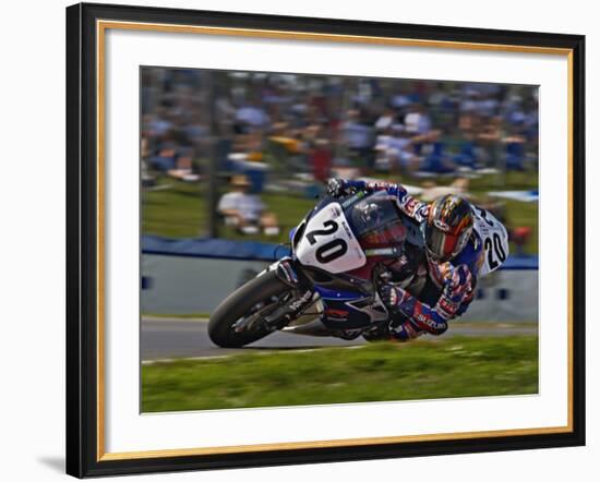 Motorcycle Racer, Mid Ohio Raceway, Lexington, Ohio, USA-Adam Jones-Framed Photographic Print