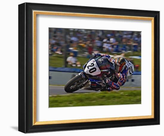 Motorcycle Racer, Mid Ohio Raceway, Lexington, Ohio, USA-Adam Jones-Framed Photographic Print