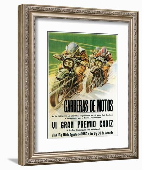 Motorcycle Racing Promotion-Lantern Press-Framed Art Print