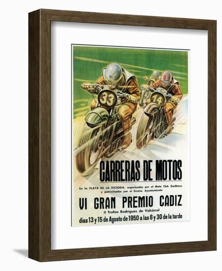 Motorcycle Racing Promotion-Lantern Press-Framed Art Print