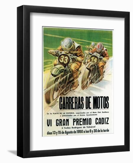 Motorcycle Racing Promotion-Lantern Press-Framed Art Print