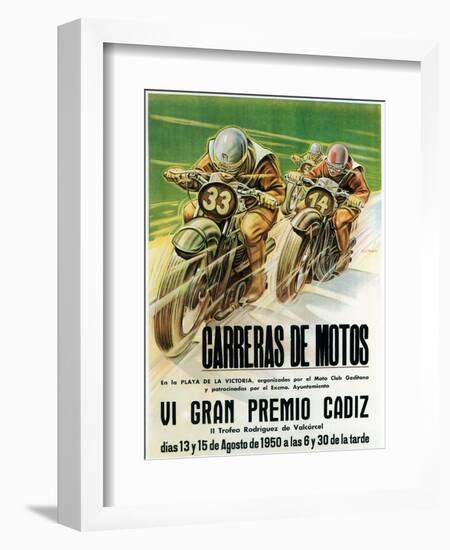 Motorcycle Racing Promotion-Lantern Press-Framed Art Print