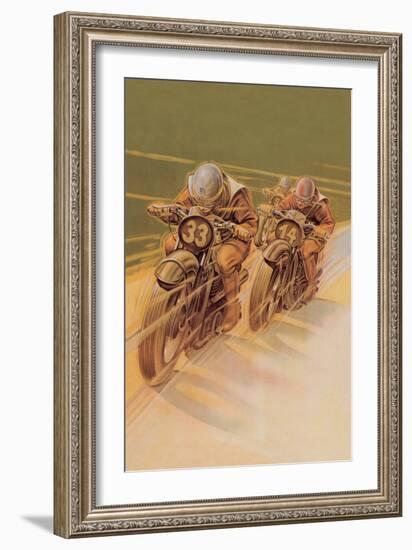 Motorcycle Racing-null-Framed Premium Giclee Print