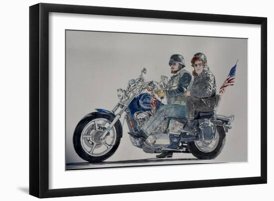 Motorcycle Ride, 1991,(watercolor)-Anthony Butera-Framed Giclee Print