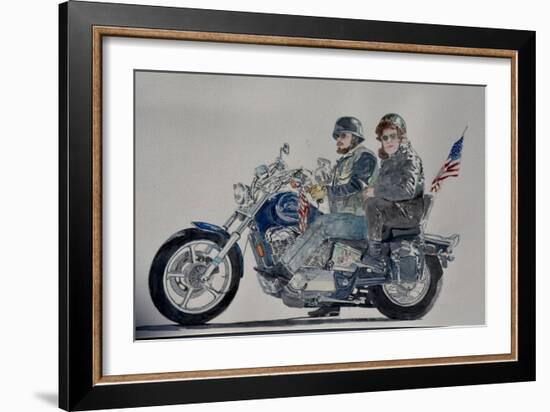 Motorcycle Ride, 1991,(watercolor)-Anthony Butera-Framed Giclee Print