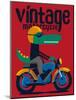 Motorcycle, Rider, Crocodile Vector Design-braingraph-Mounted Art Print