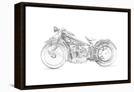 Motorcycle Sketch I-Megan Meagher-Framed Stretched Canvas