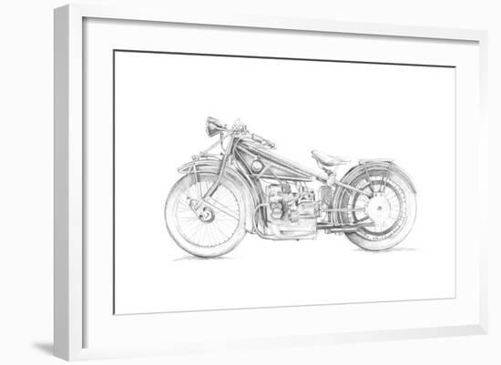 Motorcycle Sketch I-Megan Meagher-Framed Art Print