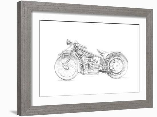 Motorcycle Sketch I-Megan Meagher-Framed Art Print