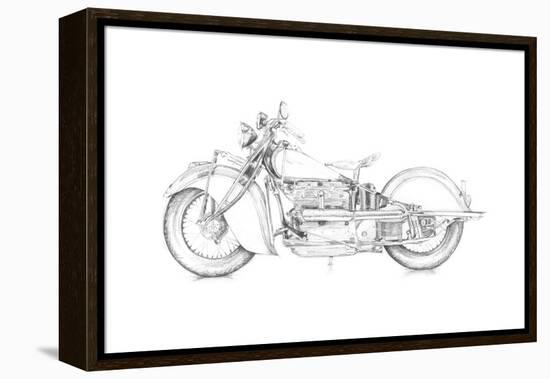 Motorcycle Sketch II-Megan Meagher-Framed Stretched Canvas