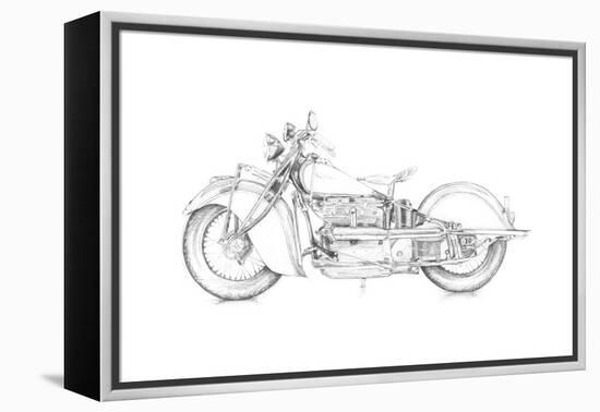 Motorcycle Sketch II-Megan Meagher-Framed Stretched Canvas