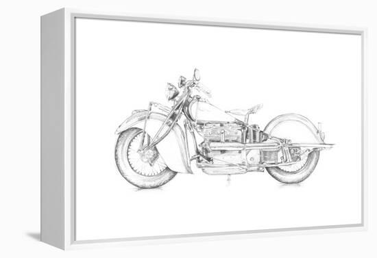 Motorcycle Sketch II-Megan Meagher-Framed Stretched Canvas