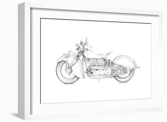 Motorcycle Sketch II-Megan Meagher-Framed Art Print