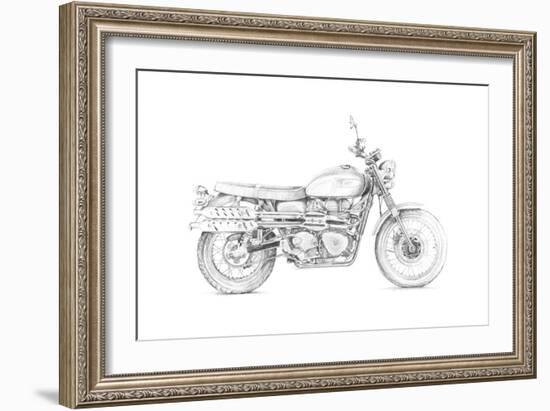 Motorcycle Sketch III-Megan Meagher-Framed Art Print