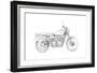 Motorcycle Sketch III-Megan Meagher-Framed Art Print