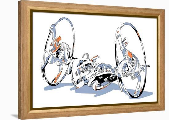 Motorcycle-HR-FM-Framed Stretched Canvas