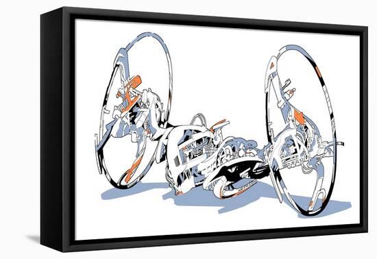 Motorcycle-HR-FM-Framed Stretched Canvas