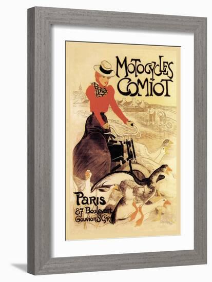 Motorcycles Comiot-Théophile Alexandre Steinlen-Framed Art Print