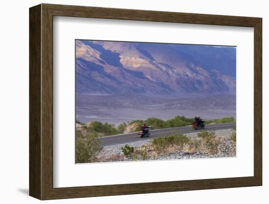 Motorcycles, Death Valley NP, Mojave Desert, California, USA-David Wall-Framed Photographic Print