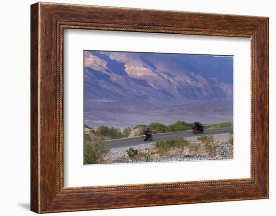 Motorcycles, Death Valley NP, Mojave Desert, California, USA-David Wall-Framed Photographic Print