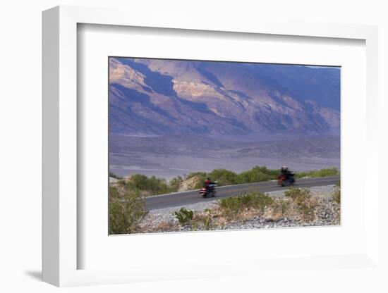 Motorcycles, Death Valley NP, Mojave Desert, California, USA-David Wall-Framed Photographic Print