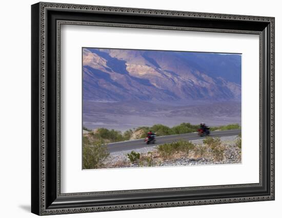 Motorcycles, Death Valley NP, Mojave Desert, California, USA-David Wall-Framed Photographic Print