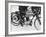 Motorcyclist Holding Rudge Motorcycle-null-Framed Photographic Print