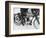 Motorcyclist Holding Rudge Motorcycle-null-Framed Photographic Print