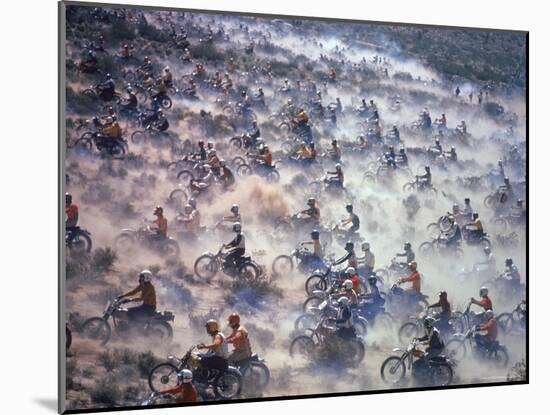 Motorcyclists Racing 75 Miles Cross Country Through Mojave Desert-Bill Eppridge-Mounted Photographic Print