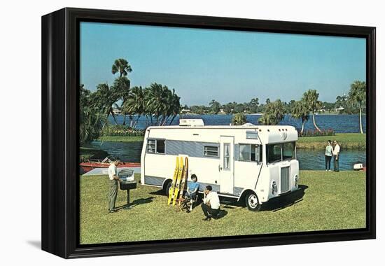 Motorhome at the Lake-null-Framed Stretched Canvas