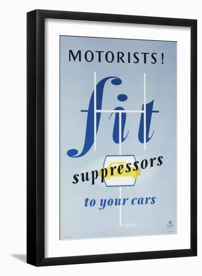 Motorists! Fit Suppressors to Your Cars-George Mackie-Framed Art Print