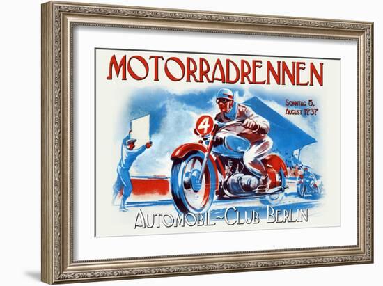 Motorradrennen - Auto Club Berlin-Jason Pierce-Framed Art Print