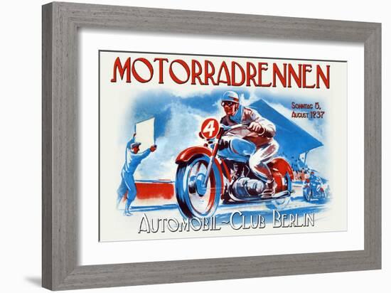 Motorradrennen - Auto Club Berlin-Jason Pierce-Framed Art Print