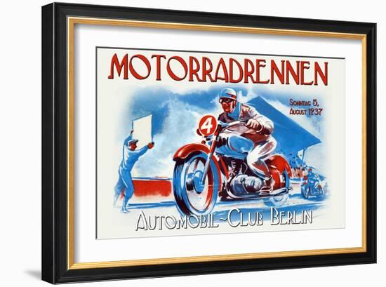 Motorradrennen - Auto Club Berlin-Jason Pierce-Framed Art Print