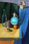 Still Life Painting of Bottle, Cornet, Grapes, Bowl and Mandarin-Motorspirit-Art Print