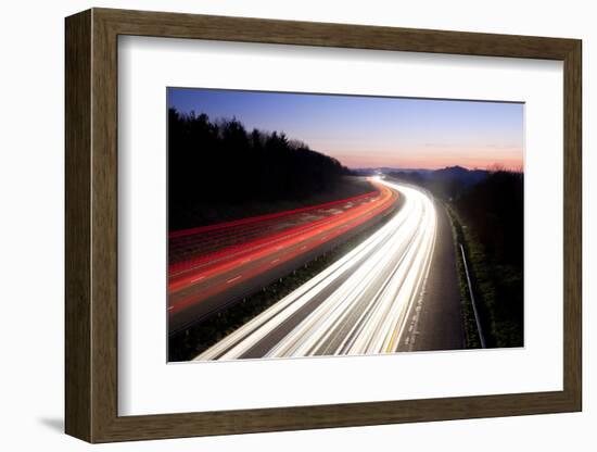 Motorway at Dusk, Gloucestershire, UK-Peter Adams-Framed Photographic Print