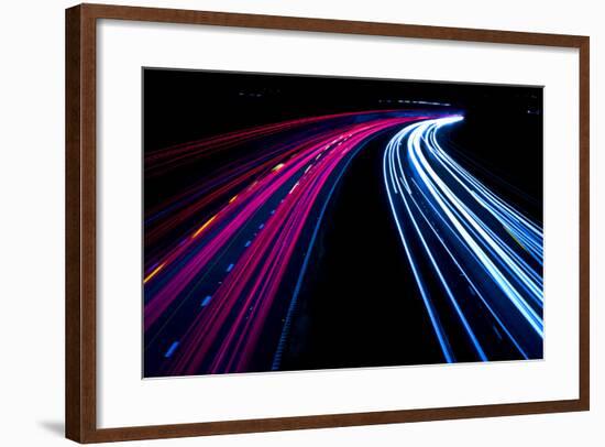 Motorway Light Trails-urbanbuzz-Framed Photographic Print