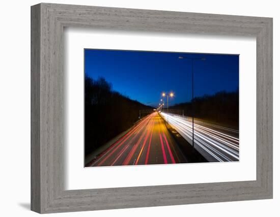 Motorway M25 at dusk-Charles Bowman-Framed Photographic Print