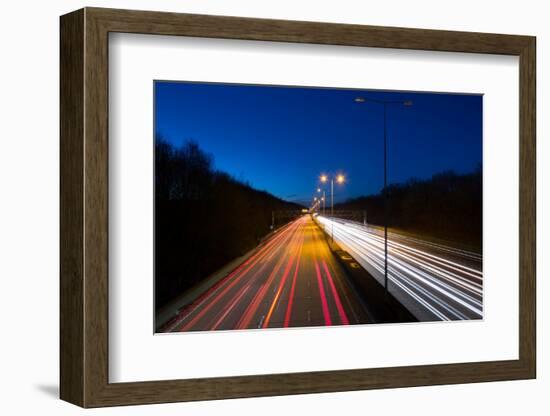 Motorway M25 at dusk-Charles Bowman-Framed Photographic Print