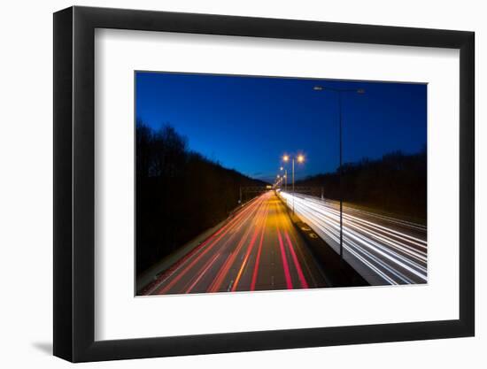 Motorway M25 at dusk-Charles Bowman-Framed Photographic Print