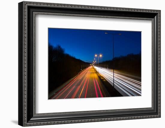 Motorway M25 at dusk-Charles Bowman-Framed Photographic Print