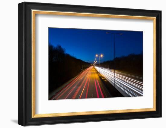 Motorway M25 at dusk-Charles Bowman-Framed Photographic Print