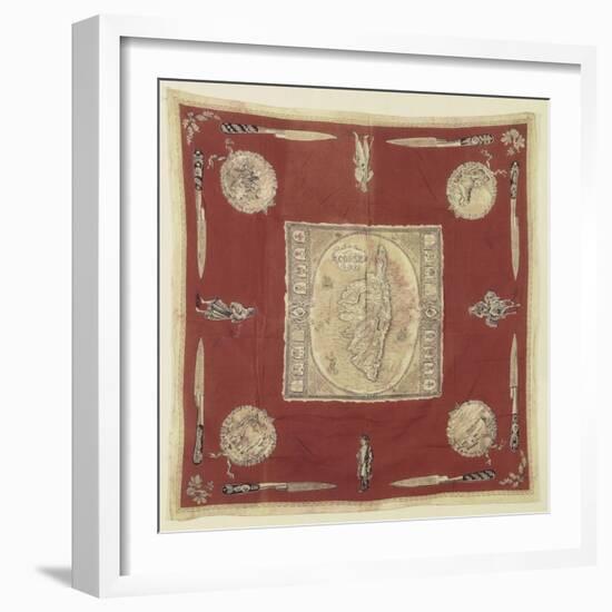 Mouchoir de cou "souvenir de la Corse" à dominante rouge-null-Framed Giclee Print